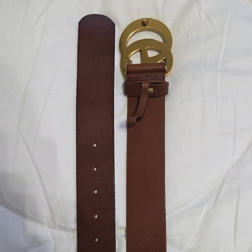 Gucci Brown Leather Belt with Gold Double G Buckle - Picture 5 of 13